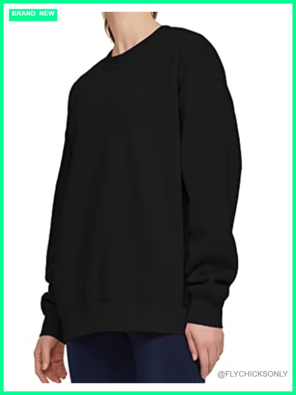 Fleece Crewneck Oversized Pullover Sweatshirt Loose Fit Long Sleeve Activewear